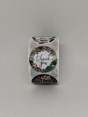 Floral "Thank You" Sticker Roll